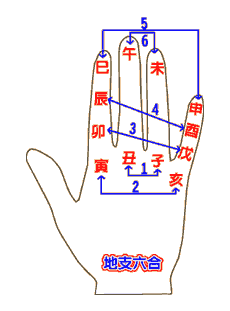 天干化和地支刑冲害生手掌图  